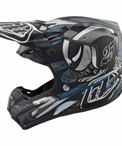 Troy Lee Designs SE4 Composite MIPS Eyeball Helmet-Black/Silver