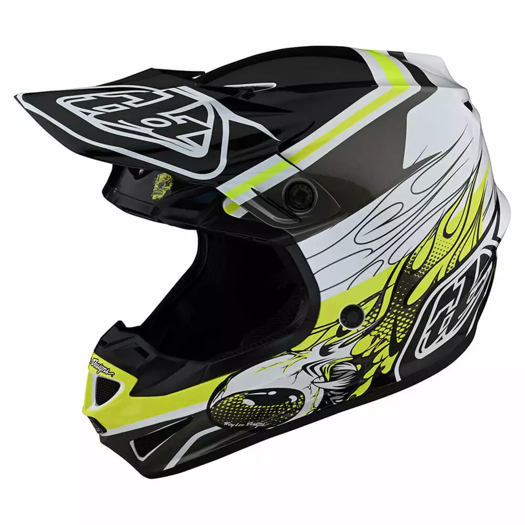 Troy Lee Designs SE4 Skooly Helmet-Black/Yellow PROTECTIVE GEAR 1 Troy Lee Designs SE4 Skooly Helmet-Black/Yellow PROTECTIVE GEAR
