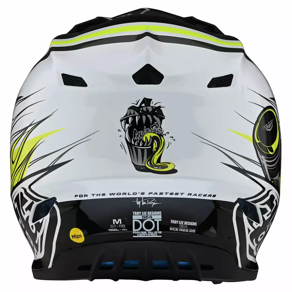 Troy Lee Designs SE4 Skooly Helmet-Black/Yellow PROTECTIVE GEAR 4 Troy Lee Designs SE4 Skooly Helmet-Black/Yellow PROTECTIVE GEAR