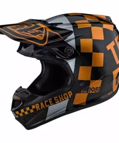 Troy Lee Designs SE4 Polyacrylite Checkers MIPS Helmet-Black/Gold PROTECTIVE GEAR