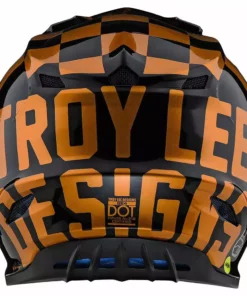 Troy Lee Designs SE4 Polyacrylite Checkers MIPS Helmet-Black/Gold PROTECTIVE GEAR