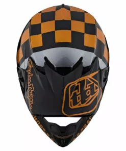 Troy Lee Designs SE4 Polyacrylite Checkers MIPS Helmet-Black/Gold PROTECTIVE GEAR