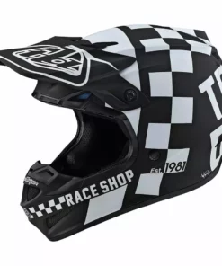 Troy Lee Designs SE4 Polyacrylite Checkers MIPS Helmet-Black/White