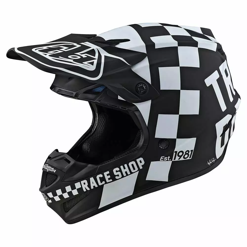 Troy Lee Designs SE4 Polyacrylite Checkers MIPS Helmet-Black/White 1 Troy Lee Designs SE4 Polyacrylite Checkers MIPS Helmet-Black/White