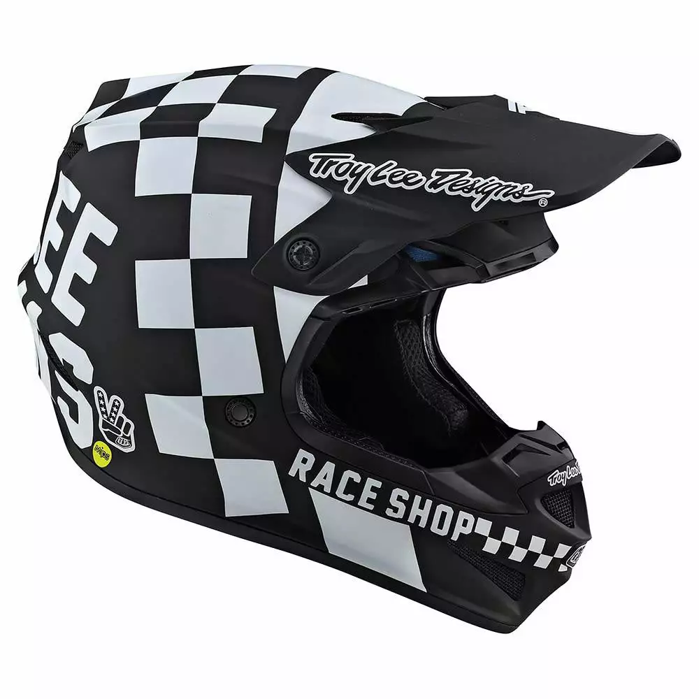 Troy Lee Designs SE4 Polyacrylite Checkers MIPS Helmet-Black/White 4 Troy Lee Designs SE4 Polyacrylite Checkers MIPS Helmet-Black/White