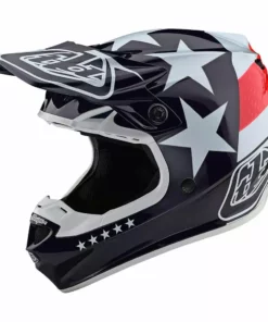 Troy Lee Designs SE4 Polyacrylite Freedom MIPS Helmet-Red/White PROTECTIVE GEAR