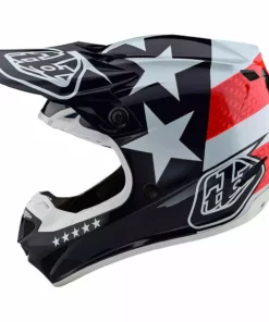 Troy Lee Designs SE4 Polyacrylite Freedom MIPS Helmet-Red/White PROTECTIVE GEAR