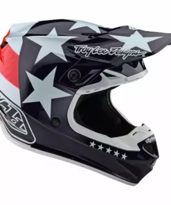 Troy Lee Designs SE4 Polyacrylite Freedom MIPS Helmet-Red/White PROTECTIVE GEAR
