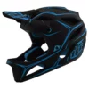 PROTECTIVE GEAR Troy Lee Designs Stage MIPS Helmet-Pinstripe Black/Cyan