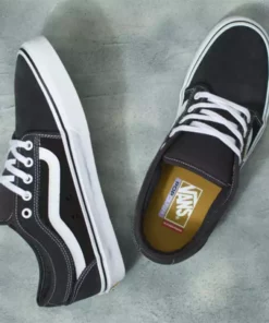 Vans Chukka Low Sidestripe Shoes-Raven/Black