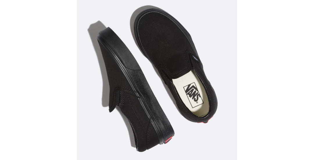Vans Classic Slip-On Kids Shoe-Black/Black 2 Vans Classic Slip-On Kids Shoe-Black/Black