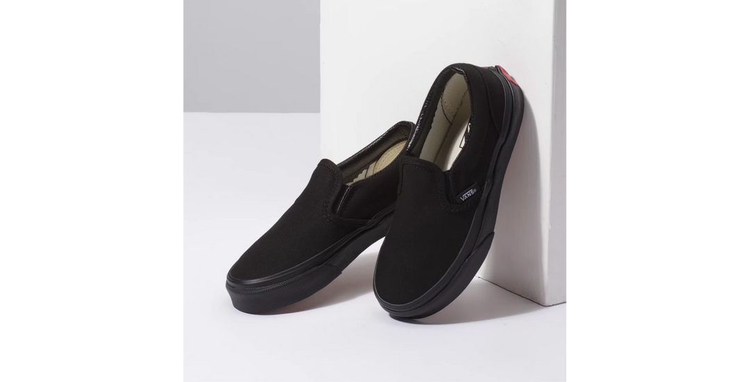 Vans Classic Slip-On Kids Shoe-Black/Black 3 Vans Classic Slip-On Kids Shoe-Black/Black