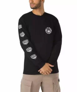 Vans Dakota Roche Logo Men's Long Sleeve T-Shirt-Black APPAREL