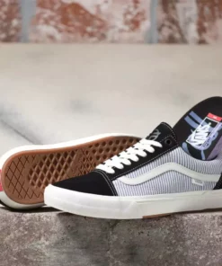 Vans Old Skool Federal BMX Shoes-Federal Black/Blue Pinstripe