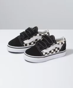 Vans Old Skool V Primary Toddler Shoe-Black/White Checkerboard SHOES