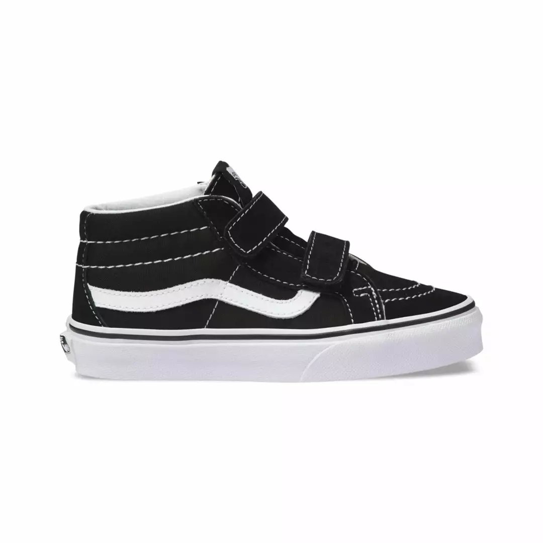 Vans SK8-Mid Reissue V Canvas & Suede Kids Shoes-Black/White 1 Vans SK8-Mid Reissue V Canvas & Suede Kids Shoes-Black/White