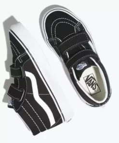 Vans SK8-Mid Reissue V Canvas & Suede Kids Shoes-Black/White