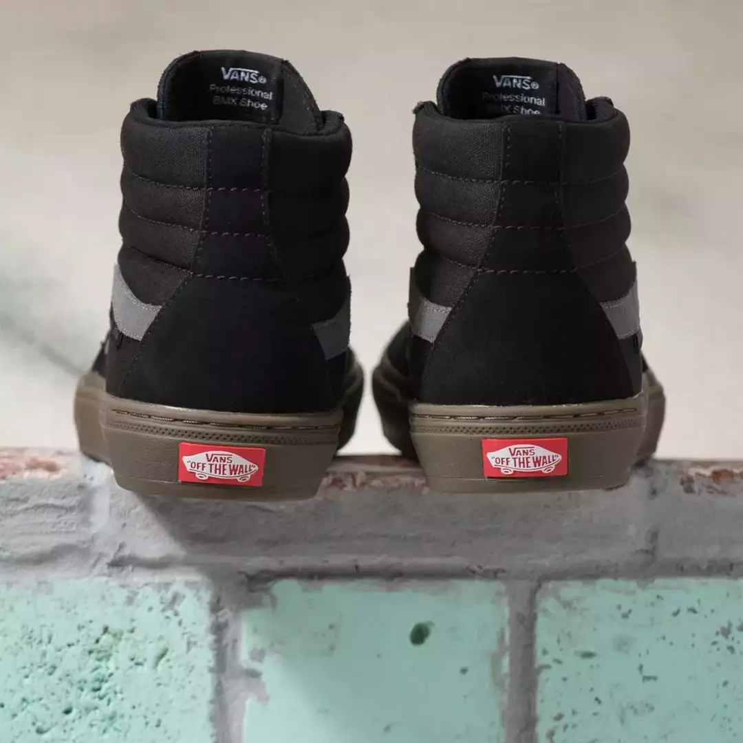 Vans Skate Sk8-Hi BMX Shoes-Black/Dark Gum 5 Vans Skate Sk8-Hi BMX Shoes-Black/Dark Gum