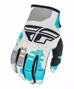 Fly Racing Kinetic K221 BMX Race Gloves-Grey/Blue RACE WEAR