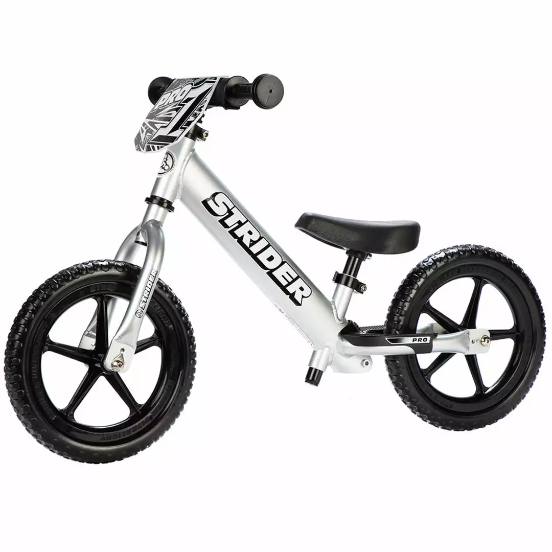 Strider 12 Pro Balance Bike-Silver 1 Strider 12 Pro Balance Bike-Silver