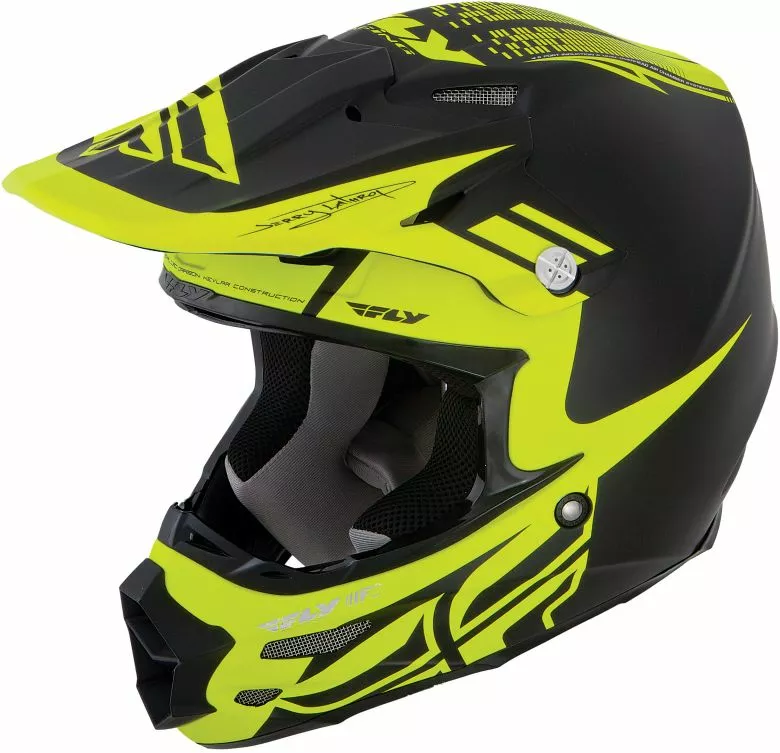 Fly Racing F2 Carbon Dubstep Helmet, X-Small, Matte Black/Hi-Vis PROTECTIVE GEAR 1 Fly Racing F2 Carbon Dubstep Helmet, X-Small, Matte Black/Hi-Vis PROTECTIVE GEAR