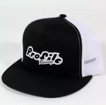 Profile Trucker Snapback Hat - Black/White 1 Profile Trucker Snapback Hat - Black/White