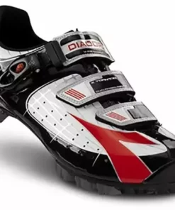 Diadora X-Tornado Clipless Shoes-White/Black/Red