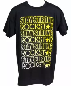 Stay Strong Rockstar T-Shirt-Black/Yellow