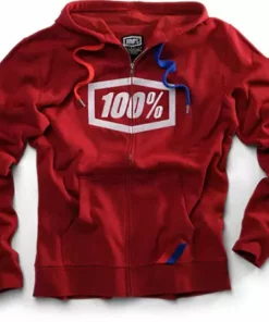 100% Zip Hooded Jacket-Syndicate Red APPAREL