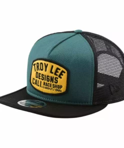 Troy Lee Designs Blockworks Snapback Hat-Pine Needle Green/Gold