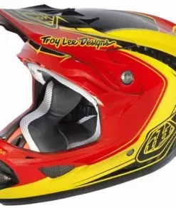 Troy Lee 2013 D3 Carbon Helmet-Mirage Red/Yellow