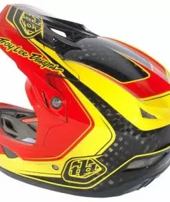Troy Lee 2013 D3 Carbon Helmet-Mirage Red/Yellow