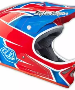 Troy Lee 2014 D2 Turbo Composite Helmet-Red/White/Blue PROTECTIVE GEAR