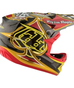 PROTECTIVE GEAR Troy Lee D3 Carbon MIPS Helmet-Longshot Red