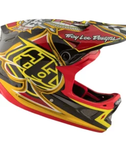 PROTECTIVE GEAR Troy Lee D3 Carbon MIPS Helmet-Longshot Red