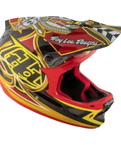 PROTECTIVE GEAR Troy Lee D3 Carbon MIPS Helmet-Longshot Red