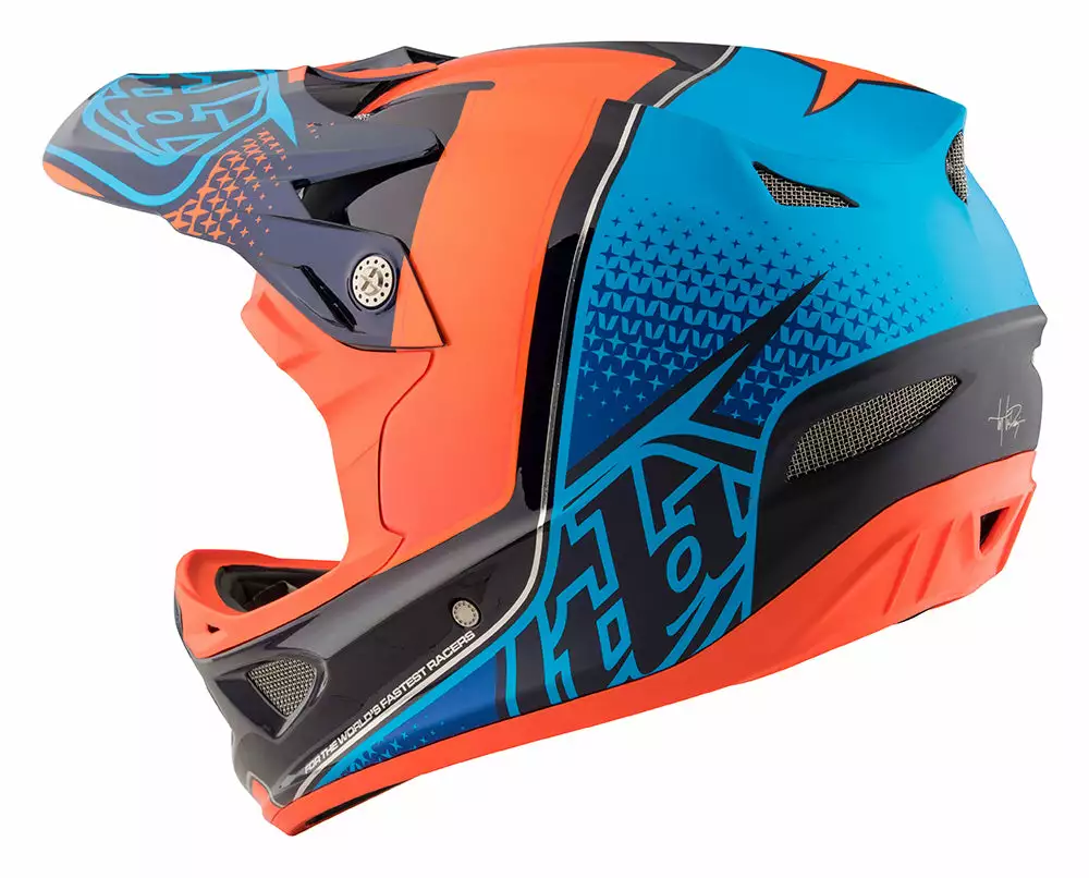 PROTECTIVE GEAR Troy Lee D3 Carbon MIPS Helmet-Starburst Orange 4 PROTECTIVE GEAR Troy Lee D3 Carbon MIPS Helmet-Starburst Orange