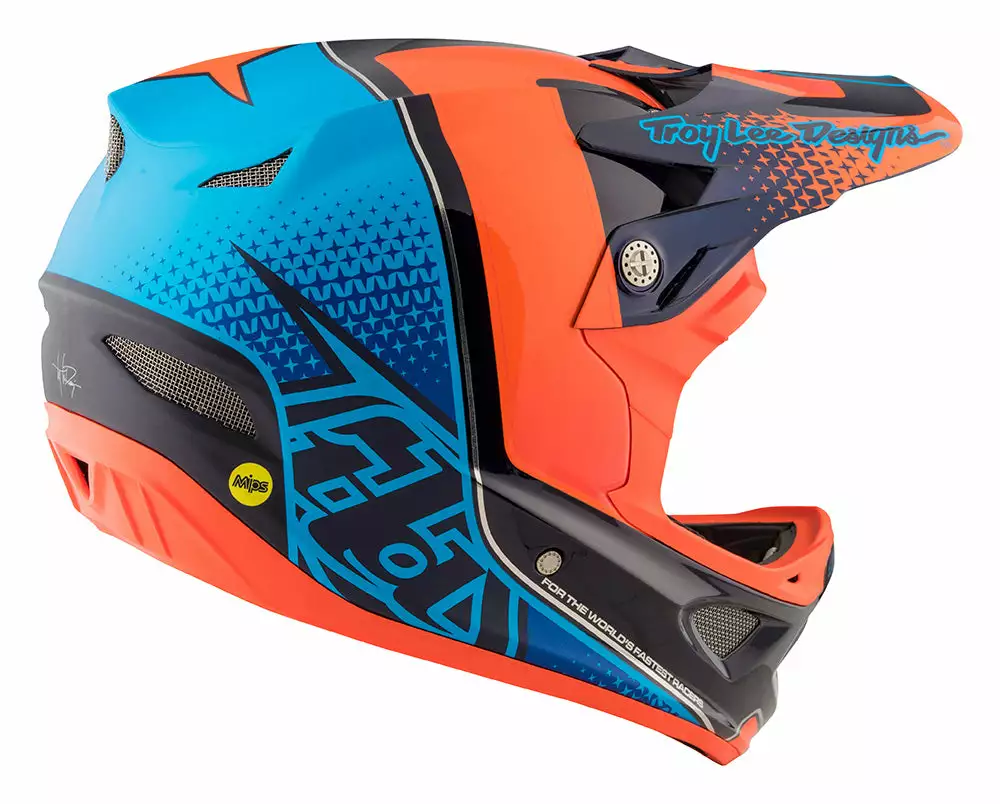 PROTECTIVE GEAR Troy Lee D3 Carbon MIPS Helmet-Starburst Orange 5 PROTECTIVE GEAR Troy Lee D3 Carbon MIPS Helmet-Starburst Orange