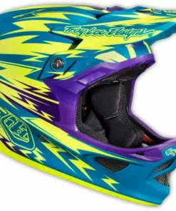 Troy Lee 2013 D3 Composite Helmet-Thunder Turquoise/Yellow