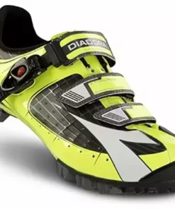 Diadora X-Tornado Clipless Shoes-Black/Fluorescent Yellow
