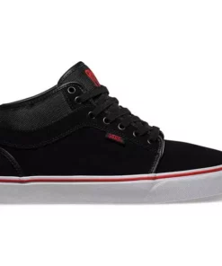 Vans Chukka Mid Shoes-Black/Flame Scarlet