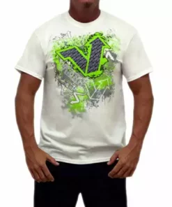 Vert Blown Out Men's T-Shirt-White/Green APPAREL