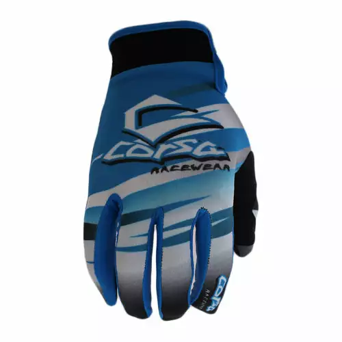 Corsa Warrior BMX Gloves-Blue RACE WEAR 1 Corsa Warrior BMX Gloves-Blue RACE WEAR