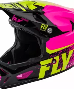 Fly Racing Werx Carbon Imprint Helmet-Neon Pink/Hi-Vis