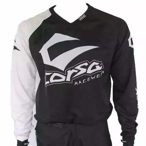 RACE WEAR Corsa Warrior X Race Jersey-Black/White 1 RACE WEAR Corsa Warrior X Race Jersey-Black/White